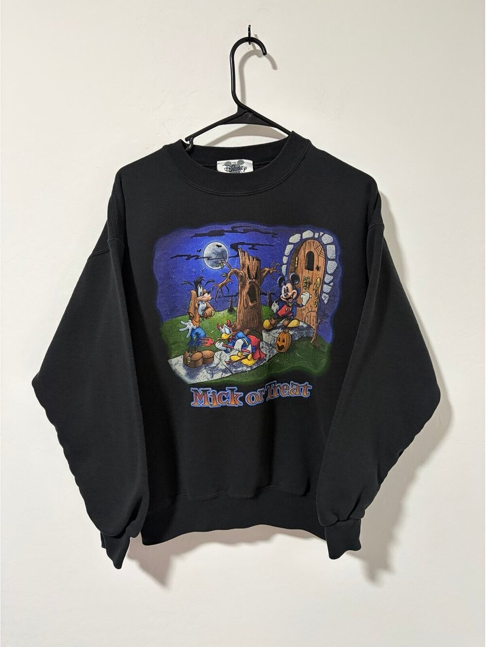Vintage Disney catalog Mickey Mouse Halloween Mick or Treat Black Sweatshirt M